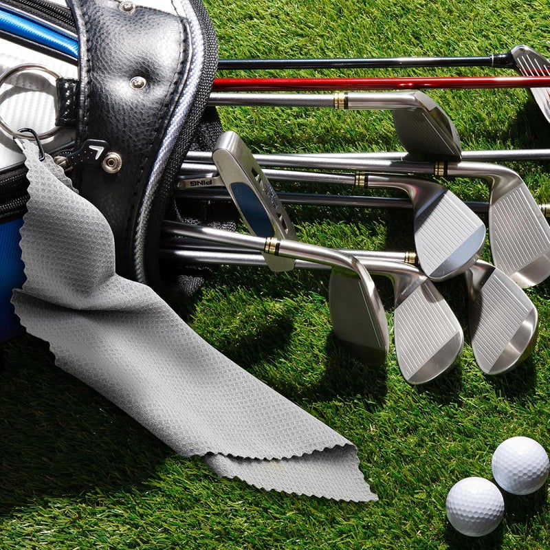 CYCLXY 6 Pcs Golf Bag Towels,16" X 16",Microfiber Waffle Pattern for Golf Bags Towel for Men Women,Fishing Essentials Gifts with Carabiner Clip,Dish Cloth,Kitchen Clean Towels - Image 3